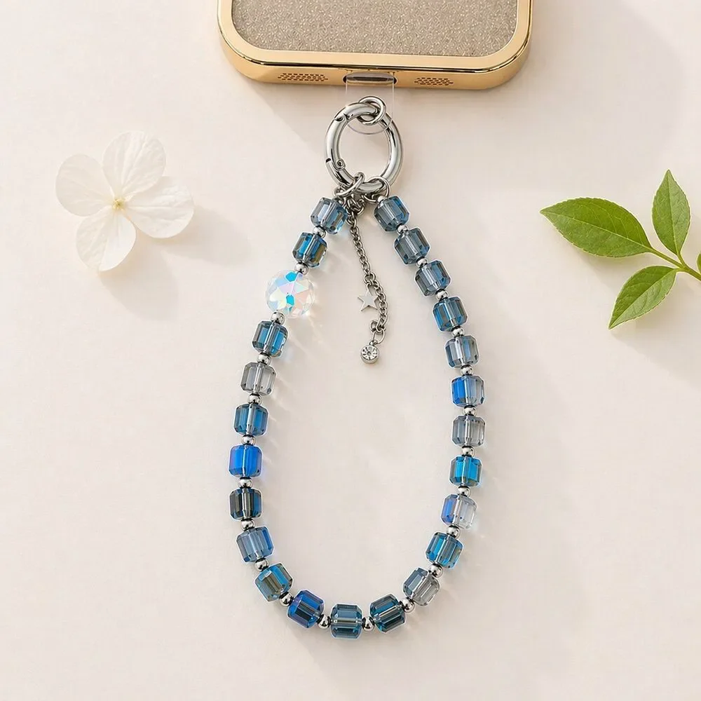 Luxury high-end crystal bead hand-held lanyard chain, phone wrist strap wristlet